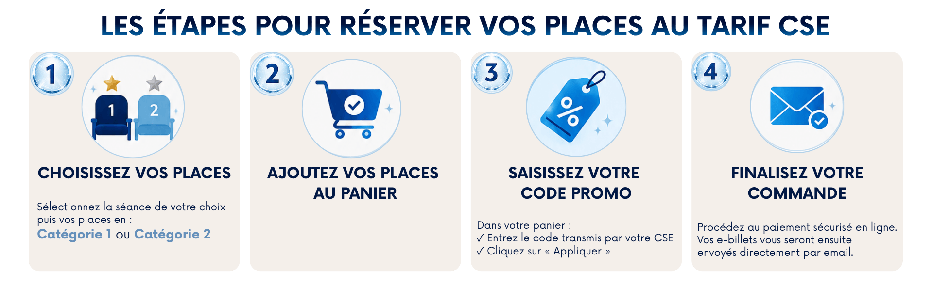 Comment réserver vos places avec votre code promo