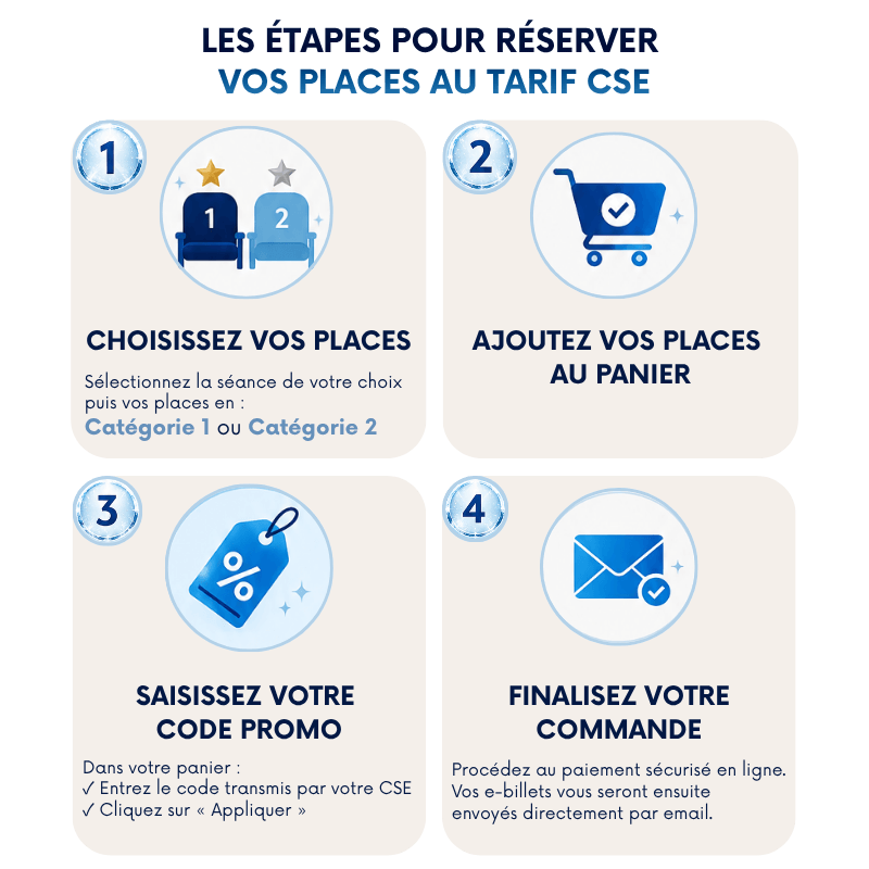 Comment réserver vos places avec votre code promo